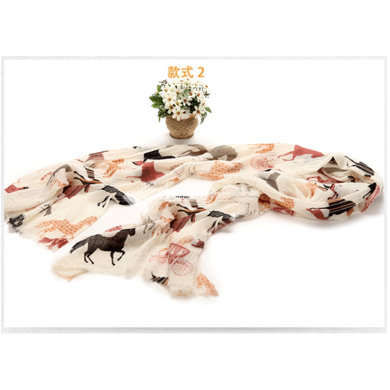 Pure Cashmere Scarves White Animal Print Women Fashional Winter Scarf